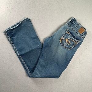 BKE Buckle Stella Jeans Womens 27x33½ (31x31) Blue Denim Bootcut Flare Low Rise